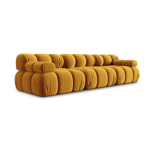 Sofa geltonos spalvos iš velveto 282 cm Bellis – Micadoni Home-image-3