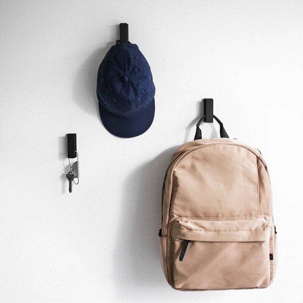 Sieniniai juodos spalvos iš metalo kabliai 3 vnt. Tower – YAMAZAKI-image-2