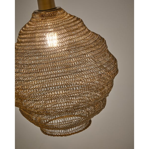 Kabantis šviestuvas auksinės spalvos ø 30 cm su metaliniu gaubtu Sarraco – Kave Home-image-3