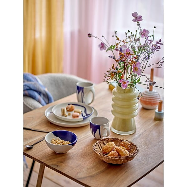 Iš akmens masės mažas dubuo baltos spalvos/mėlynos spalvos 400 ml Okayama – Bloomingville-image-1