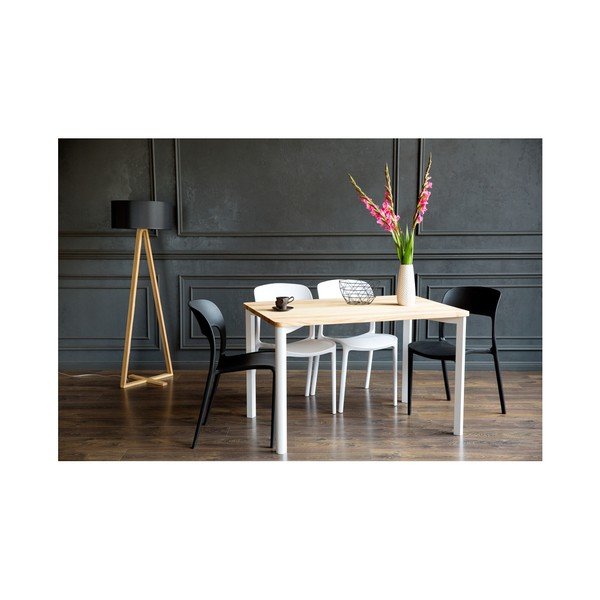 Baltas valgomojo stalas su užapvalintomis kojomis Ragaba TRIVENTI, 120 x 80 cm-image-1