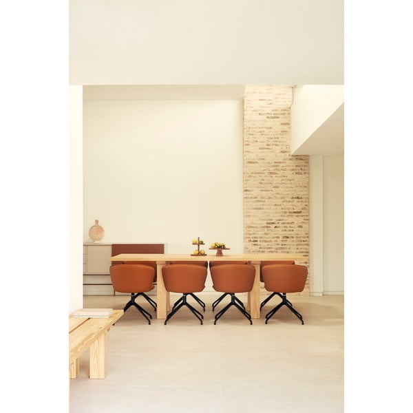 Oranžinės spalvos iš audinio valgomojo kėdžių komplektas 2 vnt. Add – Teulat-image-2