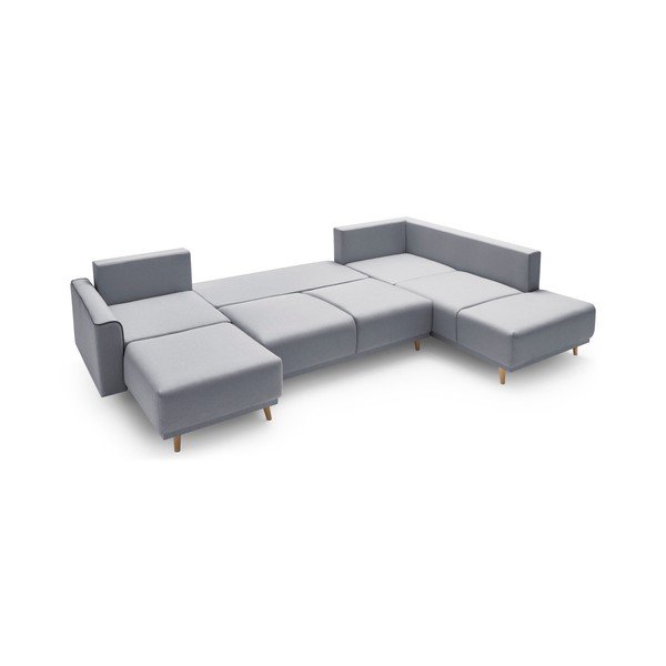 Pilka U formos sofa-lova "Bobochic Paris Panoramique XXL Mola", kairysis kampas-image-4