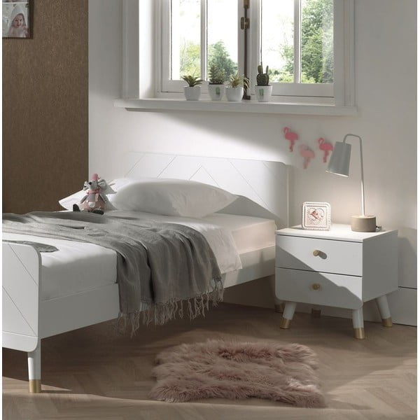 Baltas vaikiškas naktinis staliukas iš pušies medienos Vipack Billy-image-1