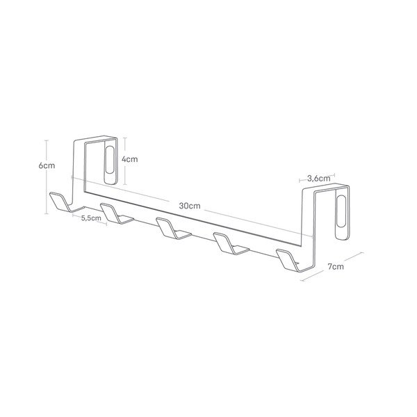 Durų pakaba iš metalo baltos spalvos 30 cm Tower – YAMAZAKI-image-4
