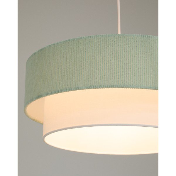 Baltos spalvos/turkio spalvos vaikiškas pakabinamas šviestuvas su tekstiliniu gaubtu Bianella – Kave Home-image-2