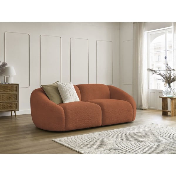 Iš boucle sofa oranžinės spalvos 230 cm Tina – Bobochic Paris-image-1