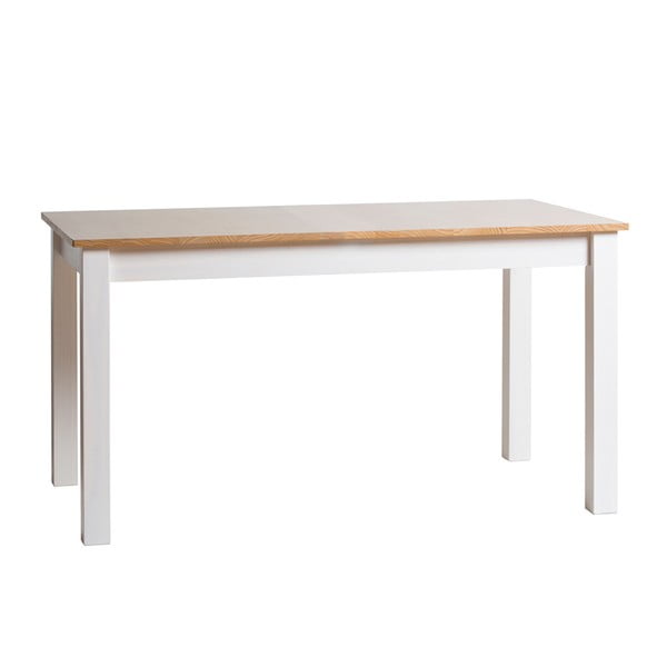 Baltas pušies masyvo valgomojo stalas "Marckeric Jade", 120 x 70 cm