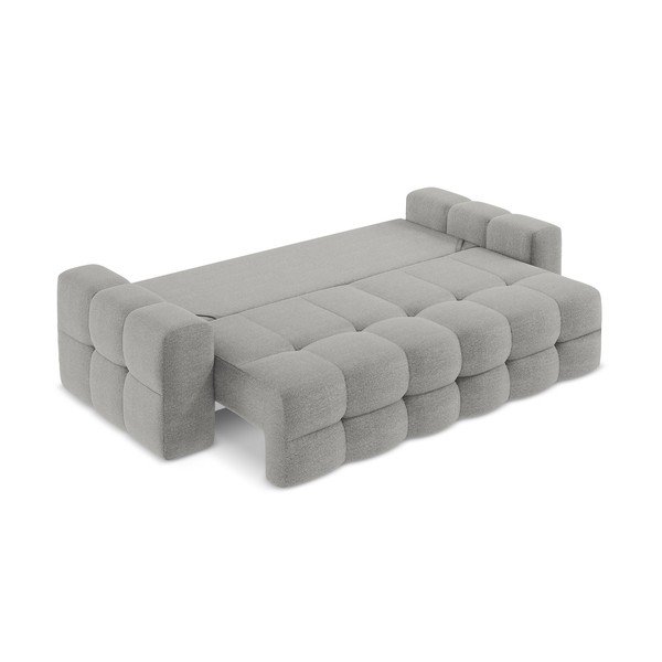 Pilkos spalvos iš boucle sulankstoma sofa 255 cm Milu – Makamii-image-3