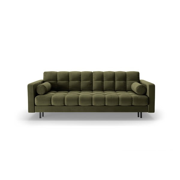 Žalios spalvos iš velveto sulankstoma/su sandėliavimo vieta sofa 222 cm Bali – Cosmopolitan Design