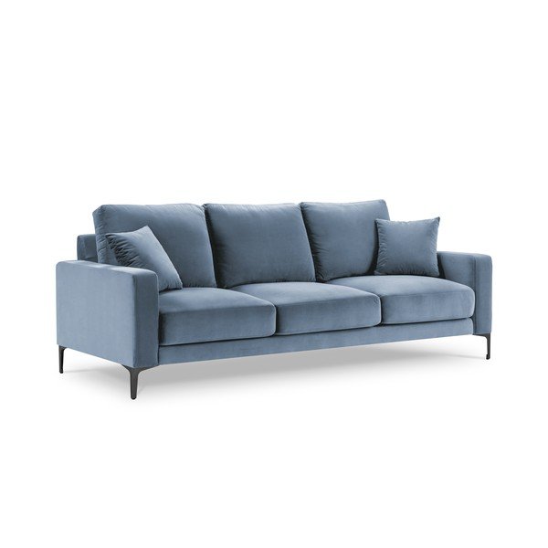Šviesiai mėlyna aksominė sofa Kooko Home Harmony, 220 cm-image-3