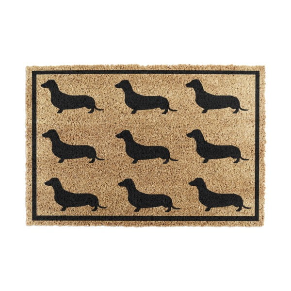 Iš kokoso pluošto grindų kilimėlis 40x60 cm Dachshund – Artsy Doormats