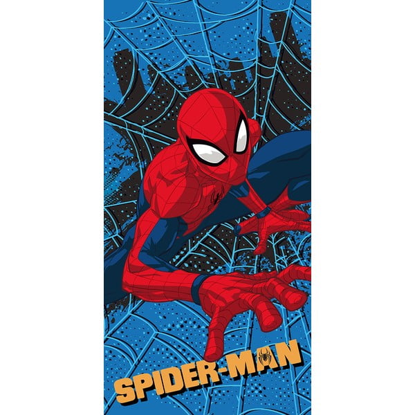 Raudonos spalvos/mėlynos spalvos iš mikropluošto vaikiškas rankšluostis 70x140 cm Spider-man – Jerry Fabrics