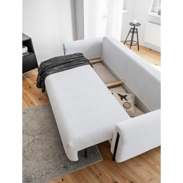 Pilkos spalvos iš boucle sulankstoma/su sandėliavimo vieta sofa 244 cm Arcadova – ELTAP-image-4