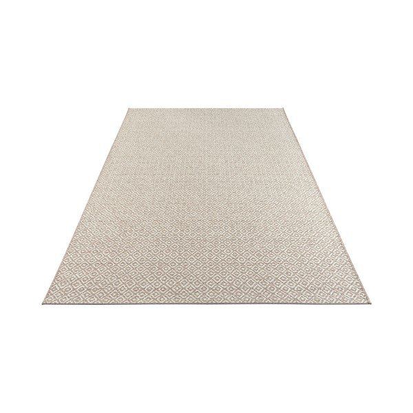 Smėlio ir kreminės spalvos lauko kilimas "Elle Decoration Bloom Croix", 80 x 150 cm-image-2