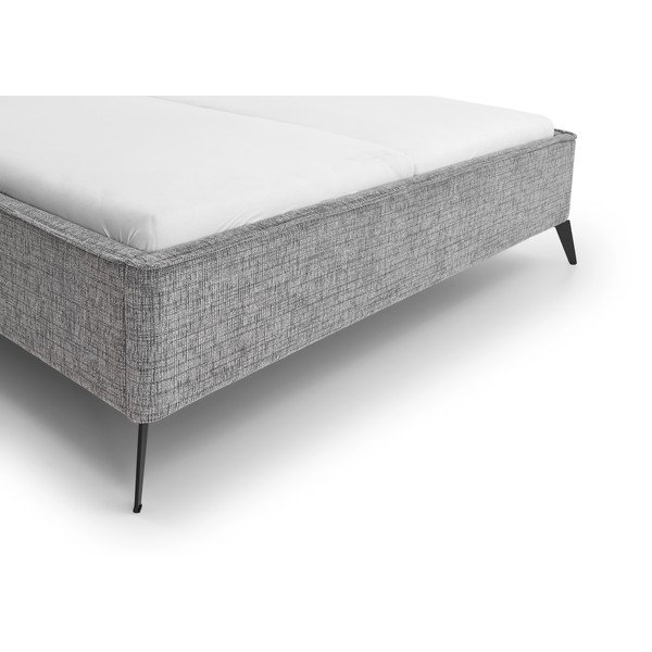 Pilkos spalvos dvigulė lova audiniu dengta be grotelių 180x200 cm Alicante – Meise Möbel-image-4