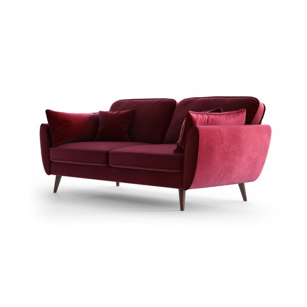 Raudonos spalvos aksominė sofa My Pop Design Auteuil-image-3