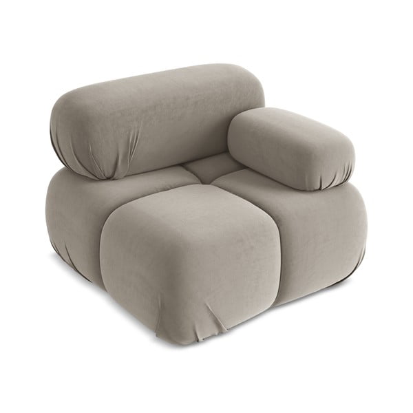 Smėlio spalvos iš velveto modulinė sofos dalis (su dešiniuoju kampu) Lokua – Makamii-image-3