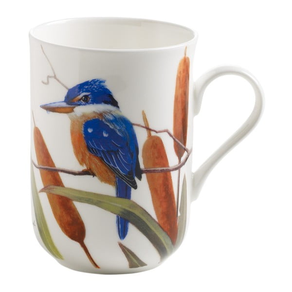 "Maxwell & Williams" puodelis iš kaulinio porceliano "Birds Sacred Kingfishers", 350 ml