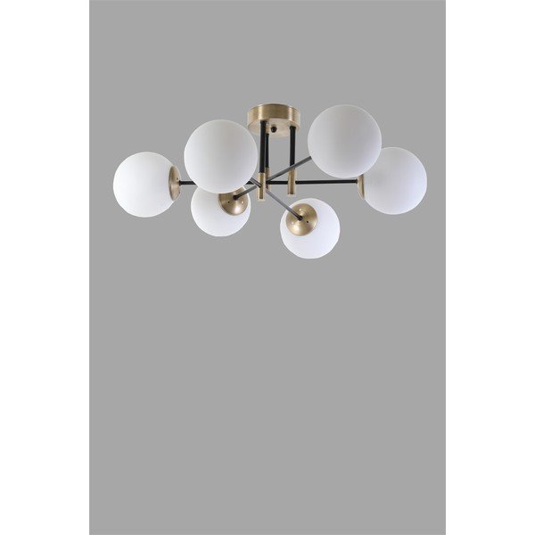 Lubinis šviestuvas baltos spalvos/auksinės spalvos ø 15 cm su stiklo gaubtu Dolunay – Opviq lights-image-2