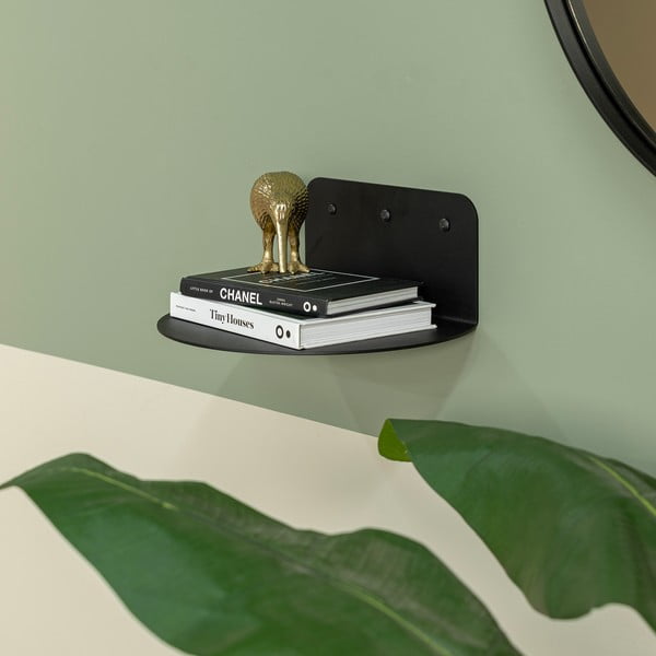 Juodos spalvos iš metalo sieninė lentyna 30 cm Flex – Spinder Design-image-1