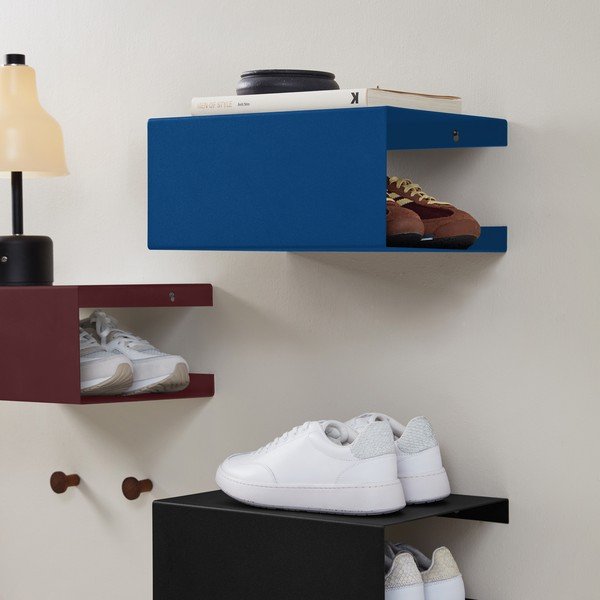 Mėlynos spalvos iš plieno kelių aukštų sieninė lentyna 35 cm – ReCollector-image-2