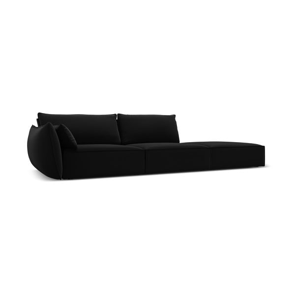 Juodos spalvos iš velveto sofa su kairiuoju kampu 264 cm Vanda – Mazzini Sofas-image-2