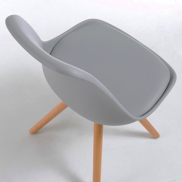 Pilka kėdė su bukmedžio kojomis Bonami Essentials Lumos-image-2