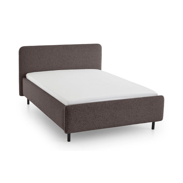 Antracito spalvos dvigulė lova audiniu dengta su sandėliavimo vieta su lovos grotelėmis 140x200 cm Primo – Meise Möbel