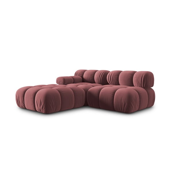Sofa rožinės spalvos iš velveto 282 cm Bellis – Micadoni Home-image-4