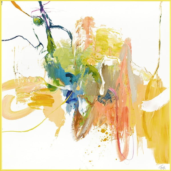 Paveikslas su rankomis dažytais elementais 102x102 cm Confidential Yellow – Malerifabrikken