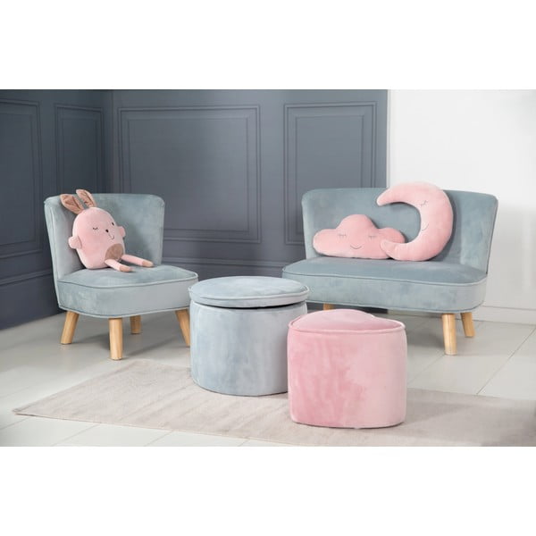 Vaikiška sofa šviesiai mėlynos spalvos iš velveto 70 cm Lil Sofa – Roba-image-4