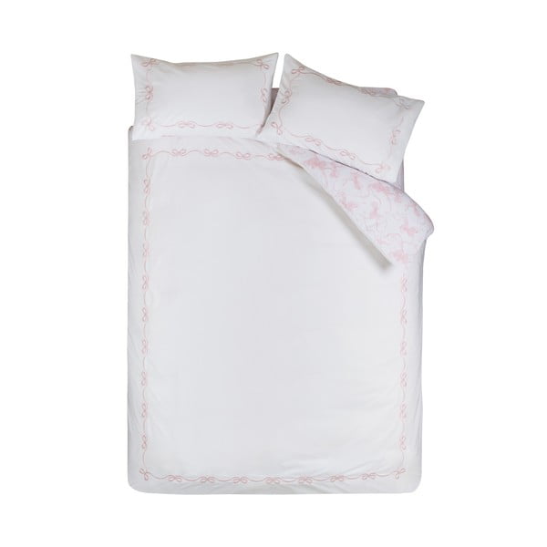 Baltos spalvos dvigulė patalynė 200x200 cm Bow Embroidery – Catherine Lansfield