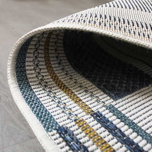 Geltonos spalvos/mėlynos spalvos lauko ir vidaus kilimas 160x230 cm Rosco Geo – Flair Rugs-image-2