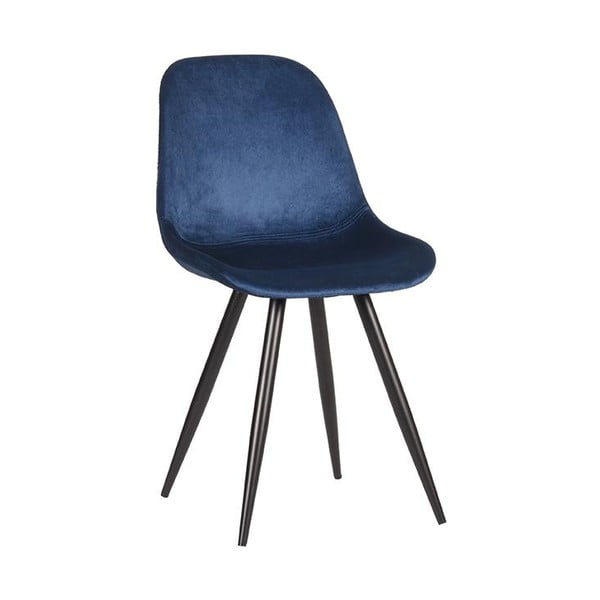 Valgomojo kėdės iš aksomo tamsiai mėlynos spalvos 2 vnt. Capri  – LABEL51