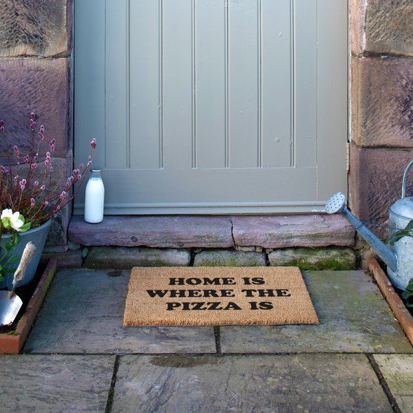 Iš kokoso pluošto grindų kilimėlis 40x60 cm Home Is Where the Pizza Is – Artsy Doormats-image-4