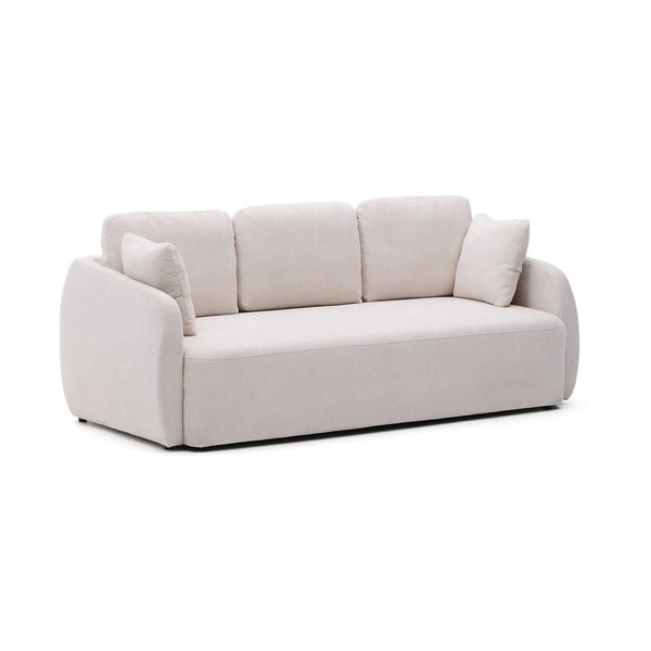 Kreminės spalvos iš šenilinio audinio sulankstoma sofa 225 cm Laira – Kave Home-image-2