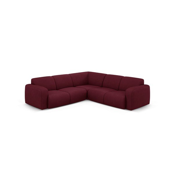 Kampinė sofa bordo spalvos (kintama/„L“ formos) Molino – Micadoni Home-image-1