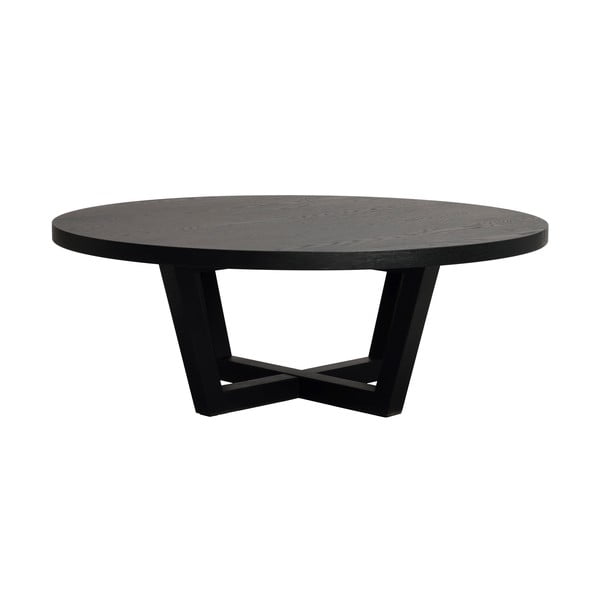 Apvalios formos kavos staliukas juodos spalvos iš ąžuolo ø 110 cm Boxford – Rowico-image-2