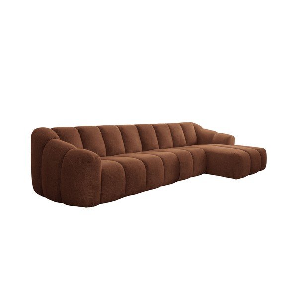 Terakotos spalvos kampinė sofa (su dešiniuoju kampu/su gultu) Shell – Miuform