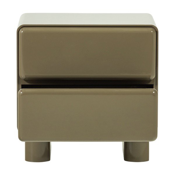 Žalios spalvos blizgus naktinis staliukas Lustra – WOOOD-image-3