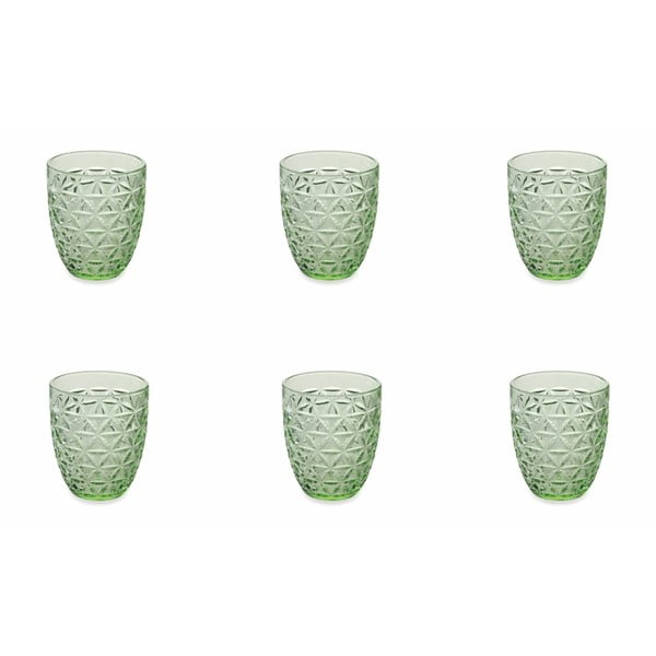 6 žalių stiklinių rinkinys Villa d'Este Gemma
