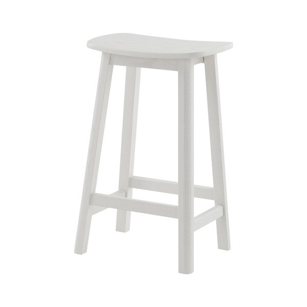 Baltos spalvos iš uosio masyvo baro taburetė (sėdynės aukštis 65 cm) Selene – Jotex