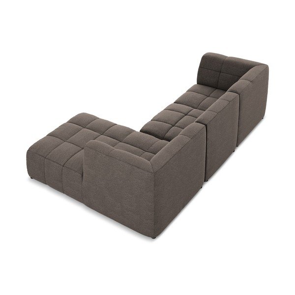 Rudos spalvos kampinė sofa iš boucle (su dešiniuoju kampu/su gultu) Aloha – Makamii-image-4