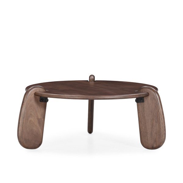 Tamsiai rudos spalvos iš mango masyvo apvalios formos kavos staliukas ø 80 cm Tamira – MOME-image-2