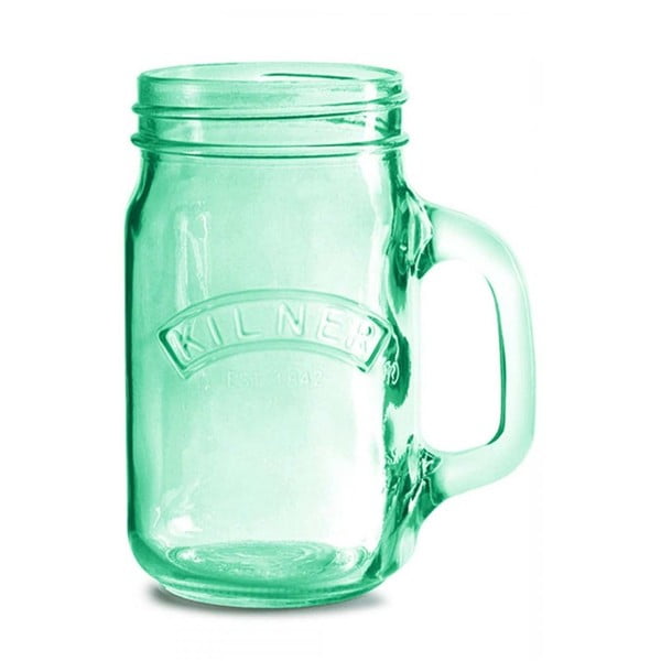 Stiklinė su rankenėle "Kilner", žalia