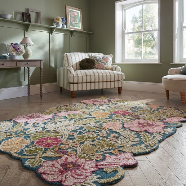 Rankų darbo iš vilnos kilimas 200x290 cm Daphne Shaped Floral – Flair Rugs-image-1