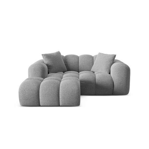 Šviesiai pilkos spalvos iš šenilinio audinio kampinė sofa (su kairiuoju kampu/su gultu) Treno – Cosmopolitan Design