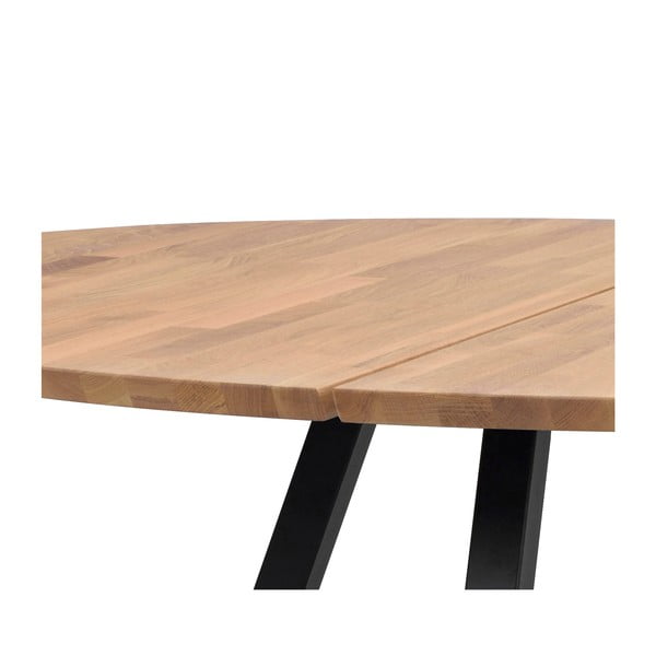 Apvalus valgomojo stalas su ąžuoliniu stalviršiu 150x150 cm Carradale - Rowico-image-1