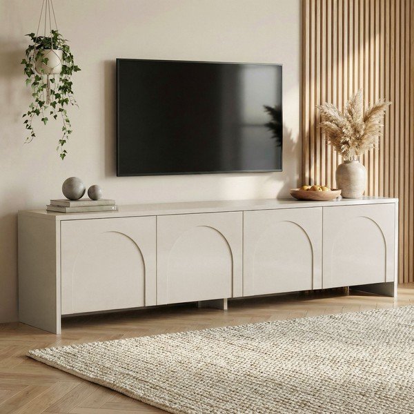 Kreminės spalvos TV spintelė 180x45x32 cm Aurelia – Kalune Design-image-1